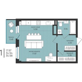 Квартира 36 м², студия - изображение 1