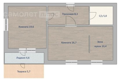 Квартира 69,9 м², 2-комнатная - изображение 1