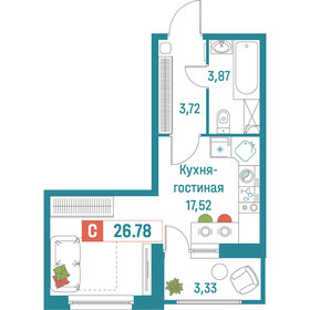 Квартира 26,8 м², студия - изображение 1