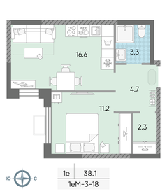 40,6 м², 2-комнатная квартира 13 300 000 ₽ - изображение 32