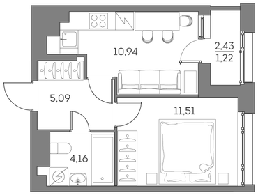 35 м², 1-комнатные апартаменты 12 506 580 ₽ - изображение 45