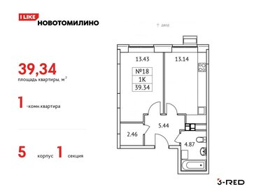 41,6 м², 1-комнатная квартира 6 400 000 ₽ - изображение 55