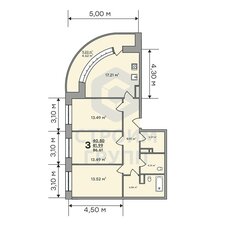 Квартира 86,6 м², 3-комнатная - изображение 2