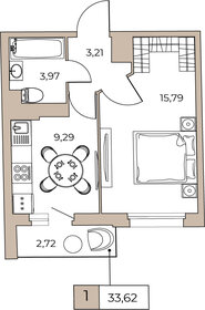 34,6 м², 1-комнатная квартира 6 470 487 ₽ - изображение 60