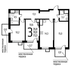 72,9 м², 3-комнатная квартира 16 643 070 ₽ - изображение 1