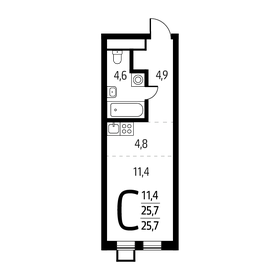 Квартира 25,7 м², студия - изображение 1