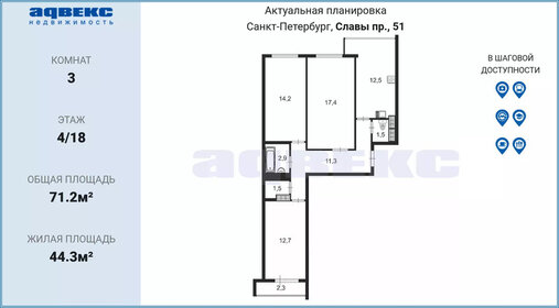 104,4 м², 3-комнатная квартира 24 500 000 ₽ - изображение 62