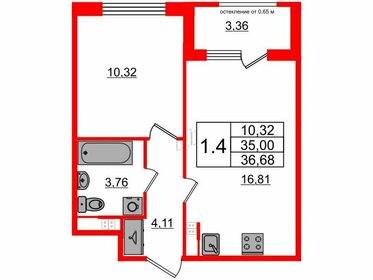 Квартира 35 м², 1-комнатная - изображение 1