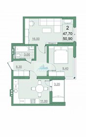 51,2 м², 2-комнатная квартира 5 273 600 ₽ - изображение 54