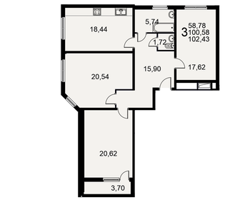 101,4 м², 3-комнатная квартира 8 622 400 ₽ - изображение 13