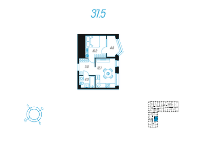 37,5 м², 1-комнатная квартира 6 478 000 ₽ - изображение 23