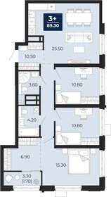 88,2 м², 3-комнатная квартира 11 700 000 ₽ - изображение 13