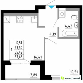 39,8 м², 1-комнатная квартира 6 300 000 ₽ - изображение 55