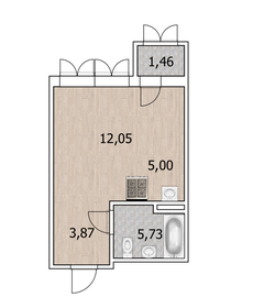 Квартира 25,3 м², студия - изображение 1