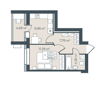 19,7 м², 1-комнатная квартира 2 289 195 ₽ - изображение 23