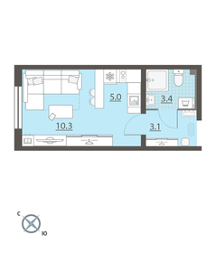 21,8 м², квартира-студия 2 833 651 ₽ - изображение 17