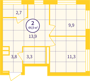 43,4 м², 2-комнатная квартира 5 500 000 ₽ - изображение 66