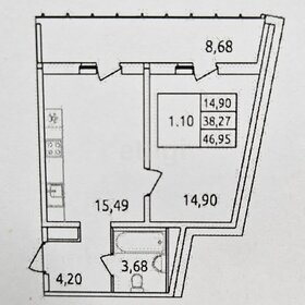 Квартира 38,3 м², 1-комнатная - изображение 3