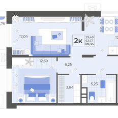 Квартира 69,3 м², 2-комнатная - изображение 4