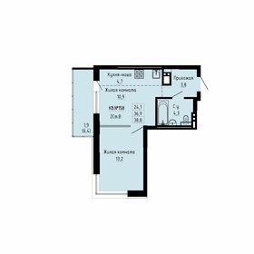 Квартира 38,8 м², 2-комнатная - изображение 1