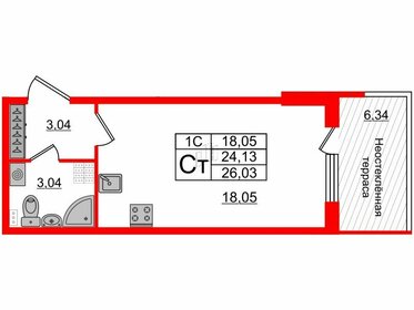 24,2 м², квартира-студия 4 650 177 ₽ - изображение 23