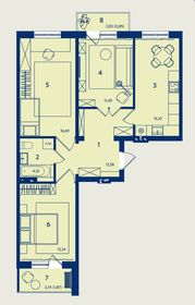 73,2 м², 3-комнатная квартира 9 296 400 ₽ - изображение 9