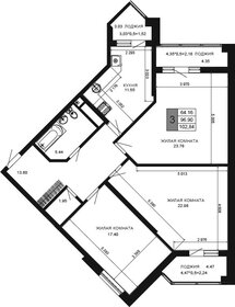 Квартира 98 м², 3-комнатная - изображение 1