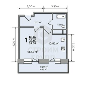 57,3 м², 2-комнатная квартира 6 888 200 ₽ - изображение 46