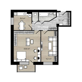 Квартира 64,4 м², 2-комнатная - изображение 1