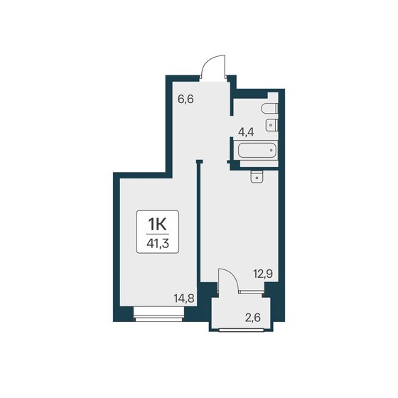41,3 м², 1-комнатная квартира 9 000 000 ₽ - изображение 1