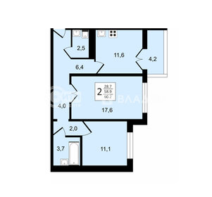 63,3 м², 2-комнатная квартира 4 499 000 ₽ - изображение 24