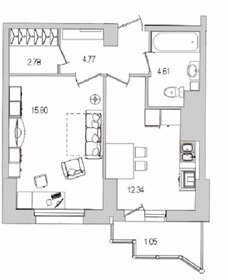 41 м², 1-комнатная квартира 9 550 891 ₽ - изображение 79