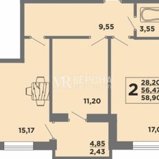 Квартира 56 м², 2-комнатная - изображение 5