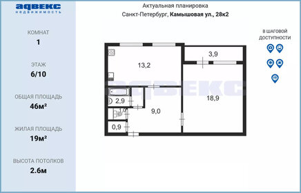 40,4 м², 1-комнатная квартира 7 210 000 ₽ - изображение 12