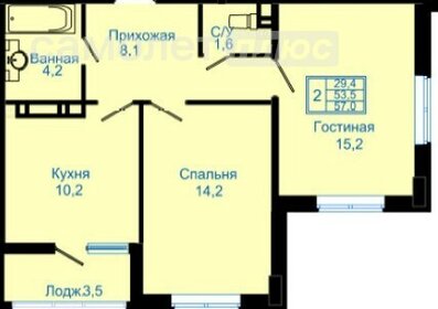 57 м², 2-комнатная квартира 4 400 000 ₽ - изображение 102