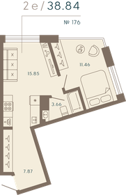 Квартира 38,8 м², 1-комнатные - изображение 1