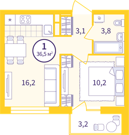 37,2 м², 1-комнатная квартира 4 600 000 ₽ - изображение 67