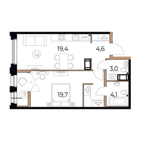 52,2 м², 1-комнатная квартира 8 508 600 ₽ - изображение 6