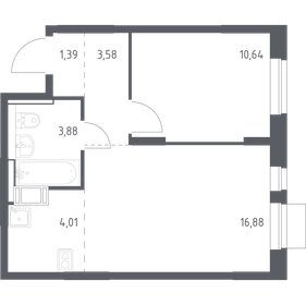 40,4 м², 1-комнатная квартира 6 959 632 ₽ - изображение 1