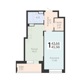 50,5 м², 1-комнатная квартира 5 650 000 ₽ - изображение 39