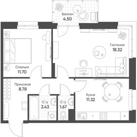 Квартира 56,6 м², 2-комнатная - изображение 1