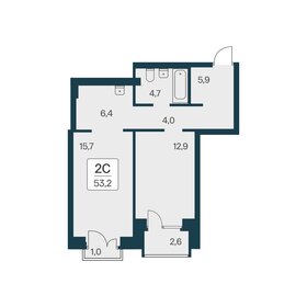 Квартира 53,2 м², 2-комнатная - изображение 1