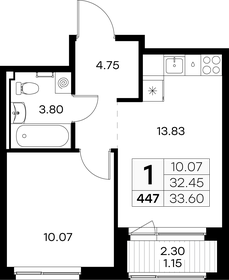 33,6 м², 1-комнатная квартира 5 169 999 ₽ - изображение 32