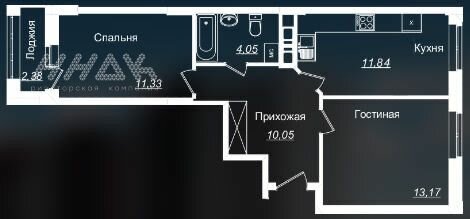 Квартира 53 м², 2-комнатная - изображение 1