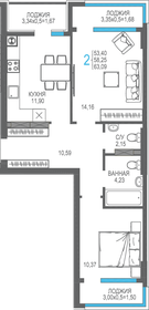 58,9 м², 2-комнатная квартира 16 200 250 ₽ - изображение 12