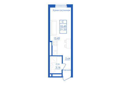Квартира 21,3 м², студия - изображение 1