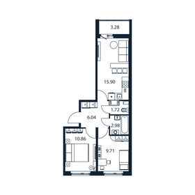 50 м², 2-комнатная квартира 7 300 000 ₽ - изображение 69