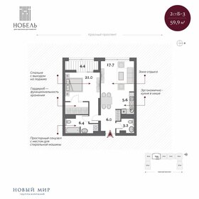 Квартира 61,1 м², 2-комнатная - изображение 1