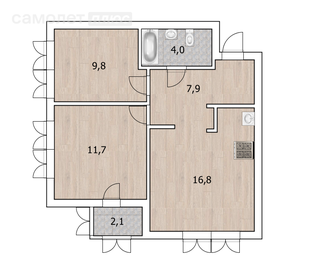 60 м², 2-комнатная квартира 7 300 000 ₽ - изображение 36