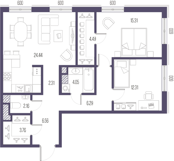 81,7 м², 2-комнатная квартира 30 646 336 ₽ - изображение 15